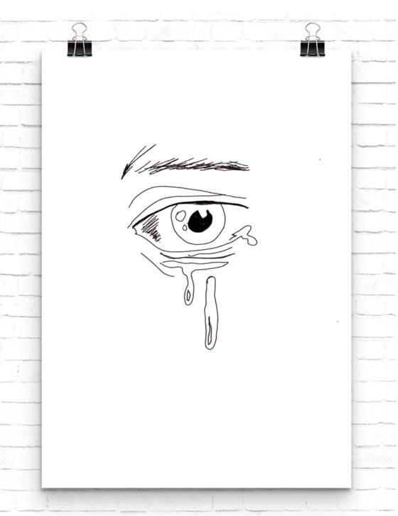 A crying eye that is the lead image for the Get Out Haiku