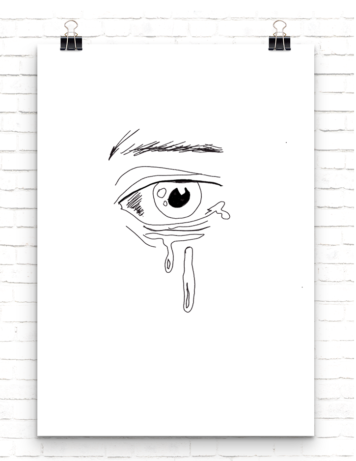 A crying eye that is the lead image for the Get Out Haiku