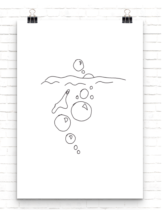 An image of Bubbles depicting the underwater scene of Elisa and the Amphibian Man