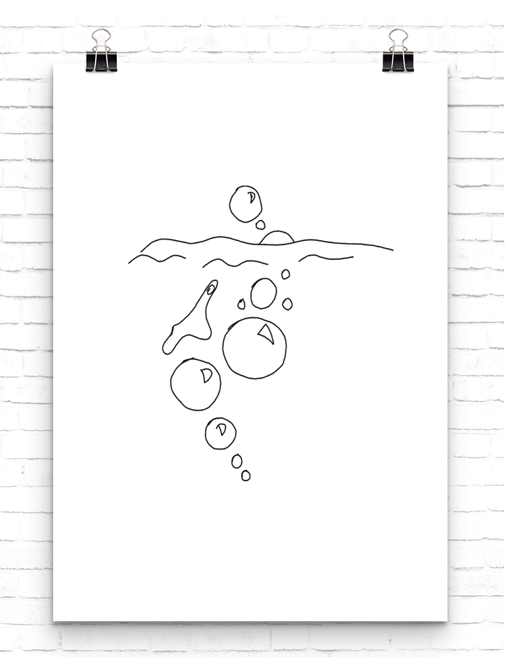 An image of Bubbles depicting the underwater scene of Elisa and the Amphibian Man