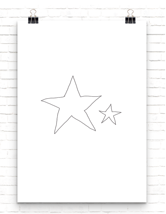 An image of two stars for a star is born haiku
