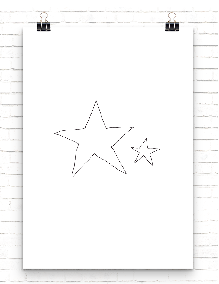 An image of two stars for a star is born haiku